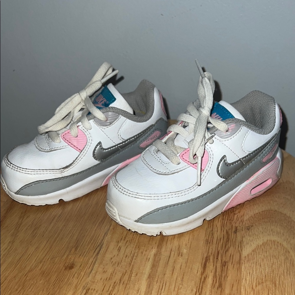 Nike Kids Air Max Sneakers - White, Pink, and Gray